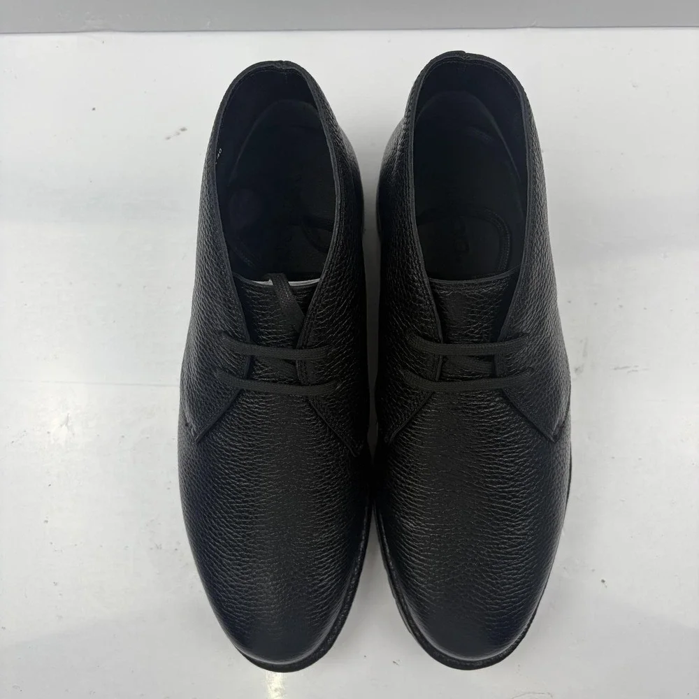 Vince Jerome Boots Mens Size 7 Black Leather Lug Sole Chukka J6928L2001